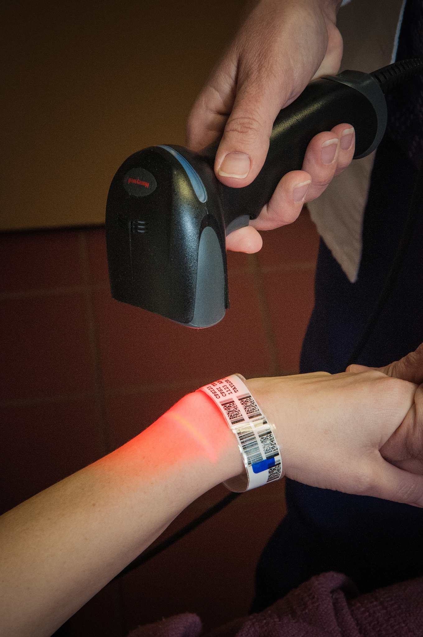 wristband being scanned